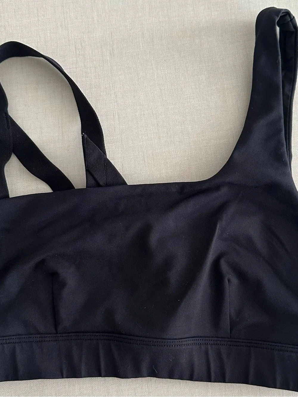 ALO Yoga Black Asymmetric Double-Strap Sports Bra